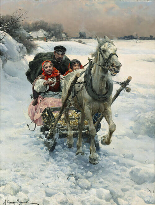 Reprodukcja obrazu „Wesoła jazda” – Wierusz Kowalski