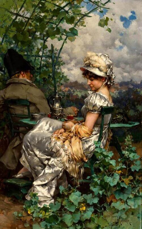 "Popołudniowa herbata w ogrodzie" - Frederik Hendrik Kaemmerer
