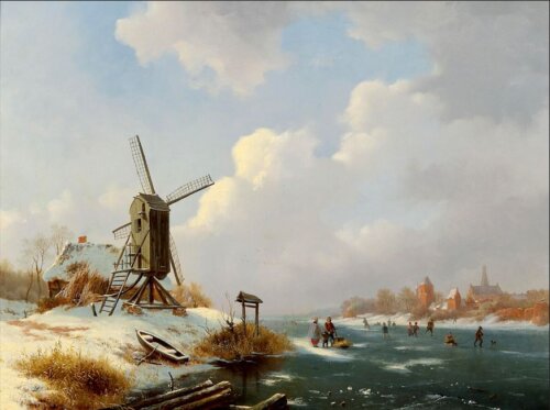 Reprodukcja Obrazu „Łyżwiarze Na Lodzie” – Frederik Kruseman