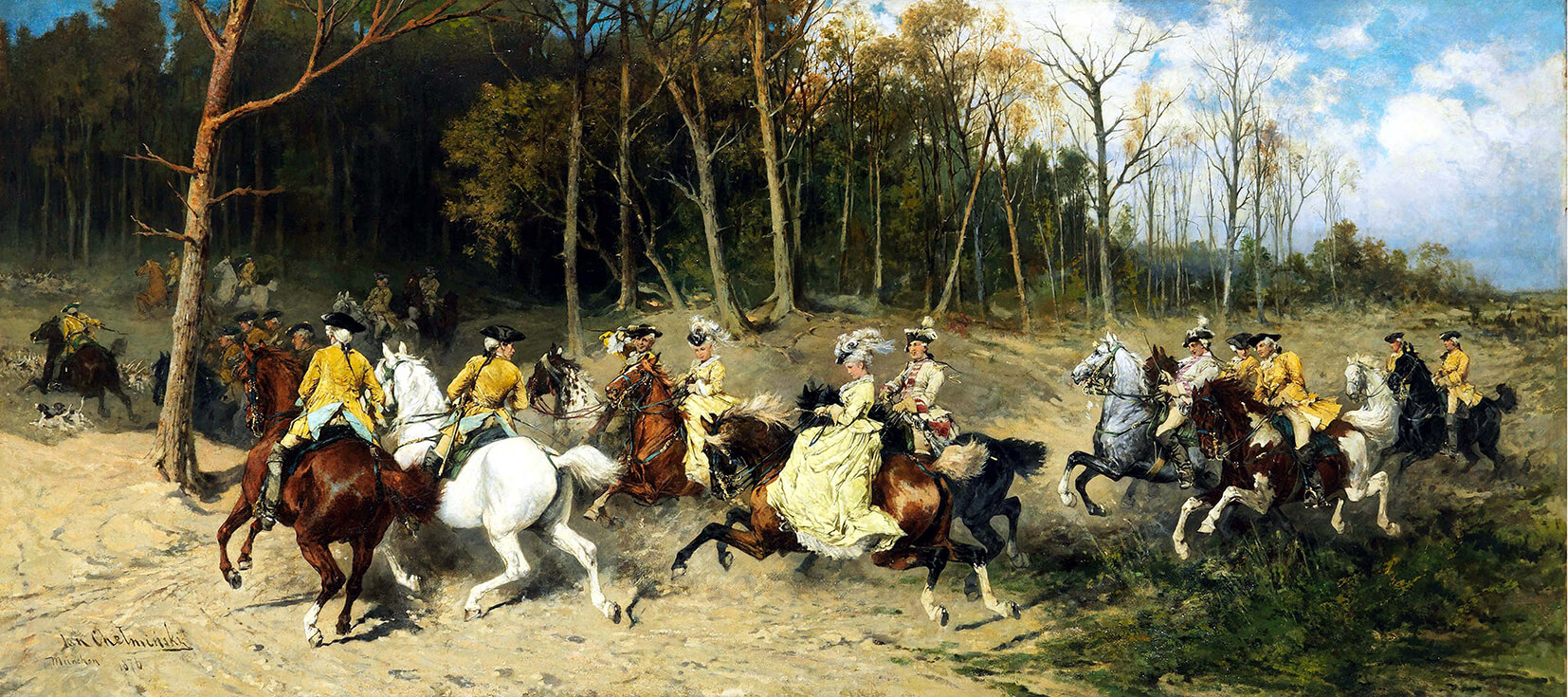 JAN CHEŁMIŃSKI parforcejagd 1876