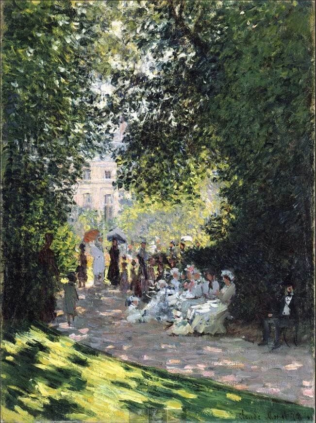 Impresjonistyczny pejzaż paryski reprodukcja obrazu Park Monceau Claude Monet na płótnie