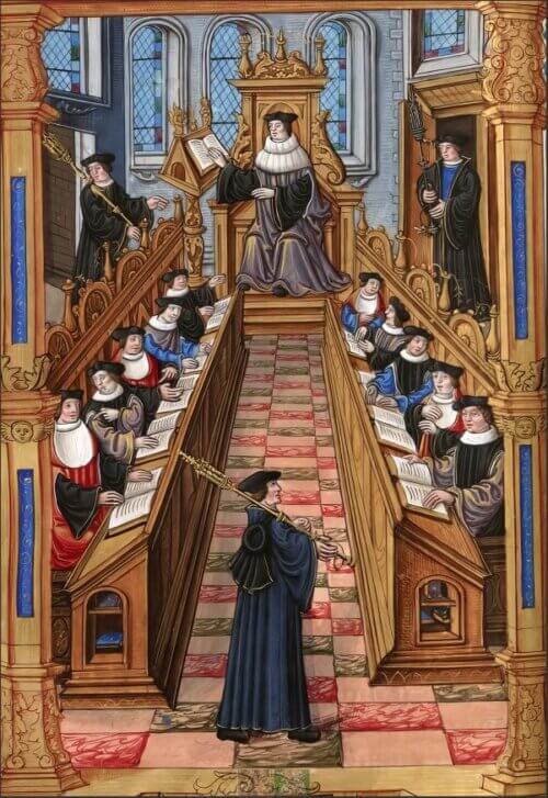 „Spotkanie doktorów na uniwersytecie paryskim” – Étienne Colaud